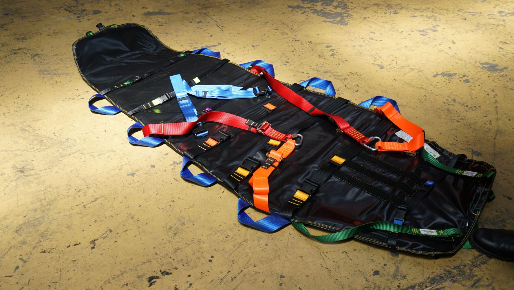 A close up of the Roll Up Rescue Stretcher