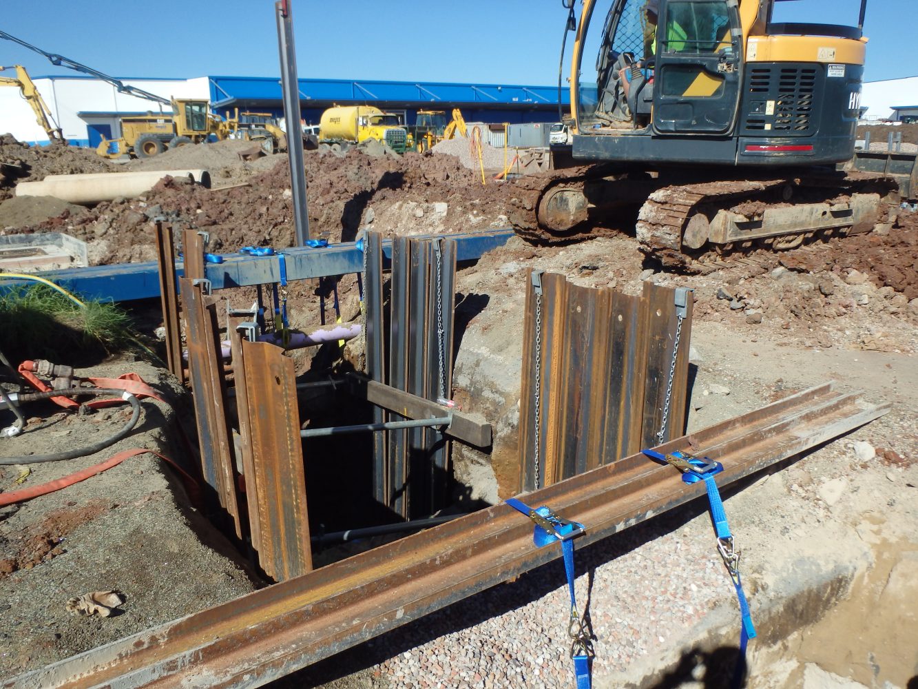 Trench Sheets installed in an excavated trench