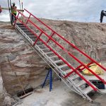 Self levelling stairs Self levelling stairs in a trench