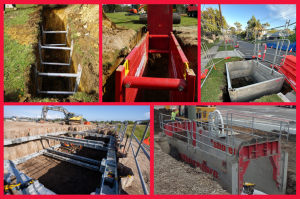 A series of Shore Hire shoring box in action