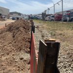 A King Post Shoring System A King Post Shoring System in the ground