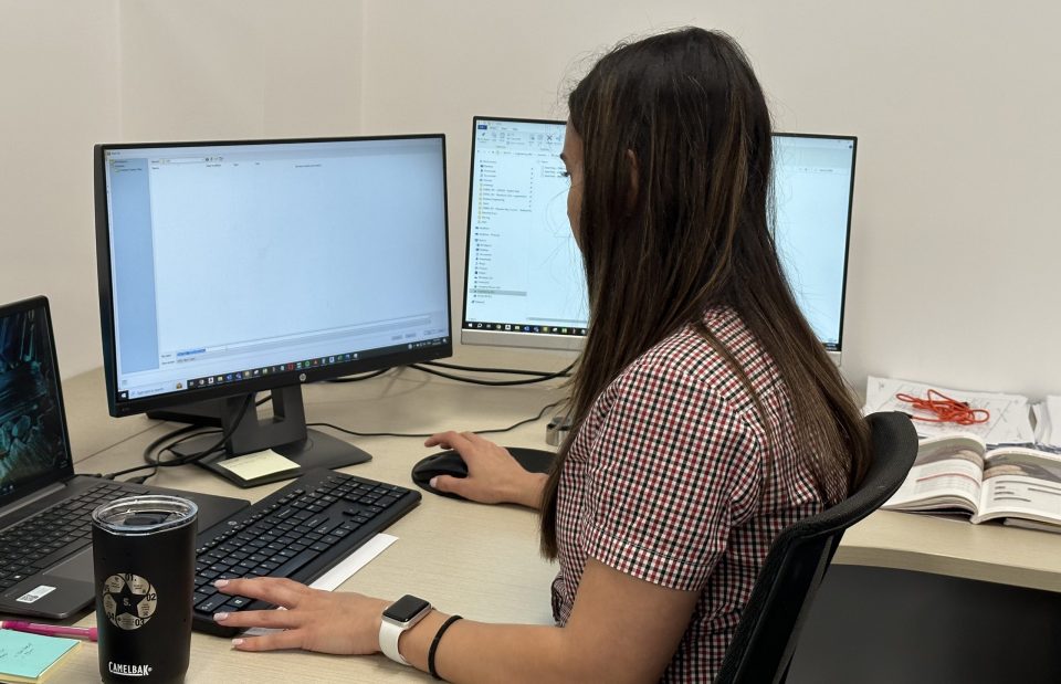 A Shore Hire engineer working on a job for a customer